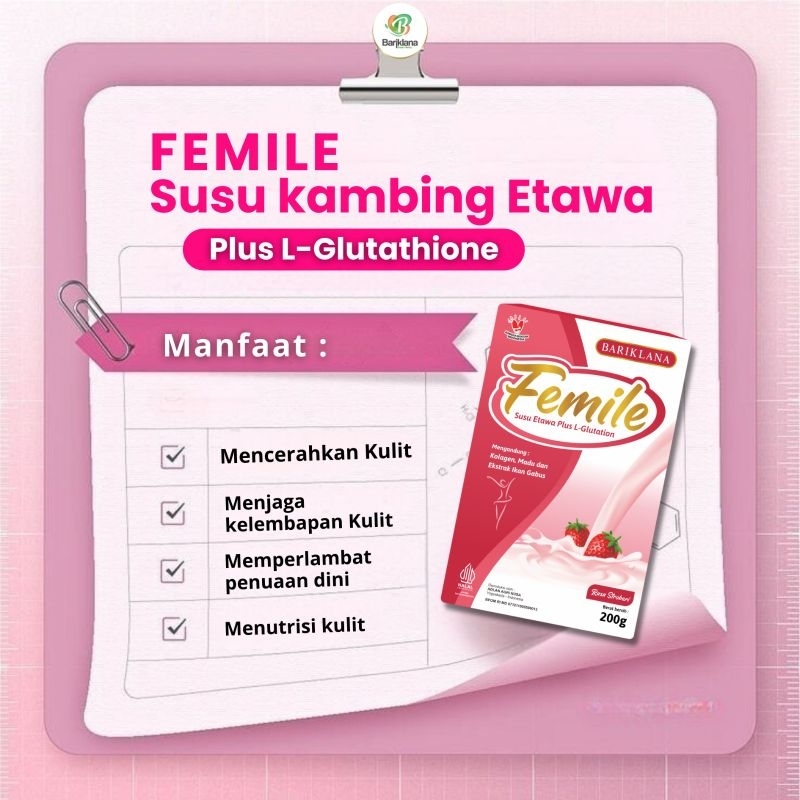 

FEMILE 200GR SUSU KAMBING ETAWA PLUS L-GLUTATION MENCERAHKAN KULIT DARI DALAM