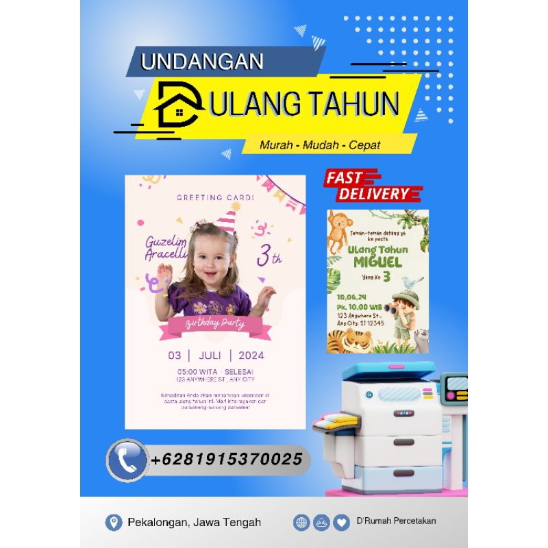 

Stiker Undangan Ulang Tahun Anak Cewek [Birthday girl greeting card]