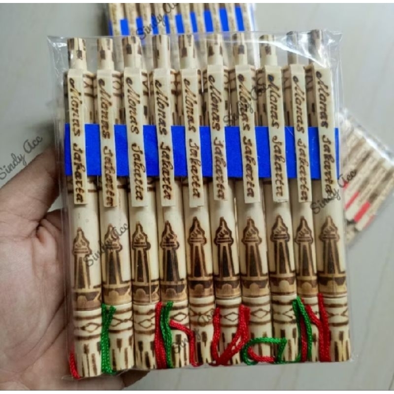 

Pulpen Bambu Motif Monas Isi 10 pcs