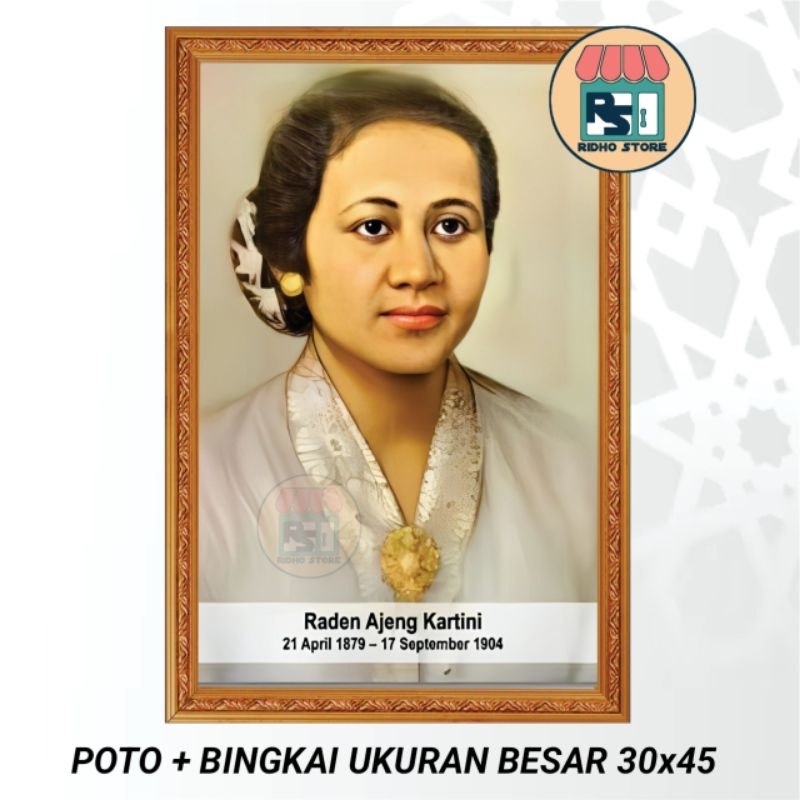 POSTER R.A KARTINI FOTO+BINGKAI UKURAN BESAR