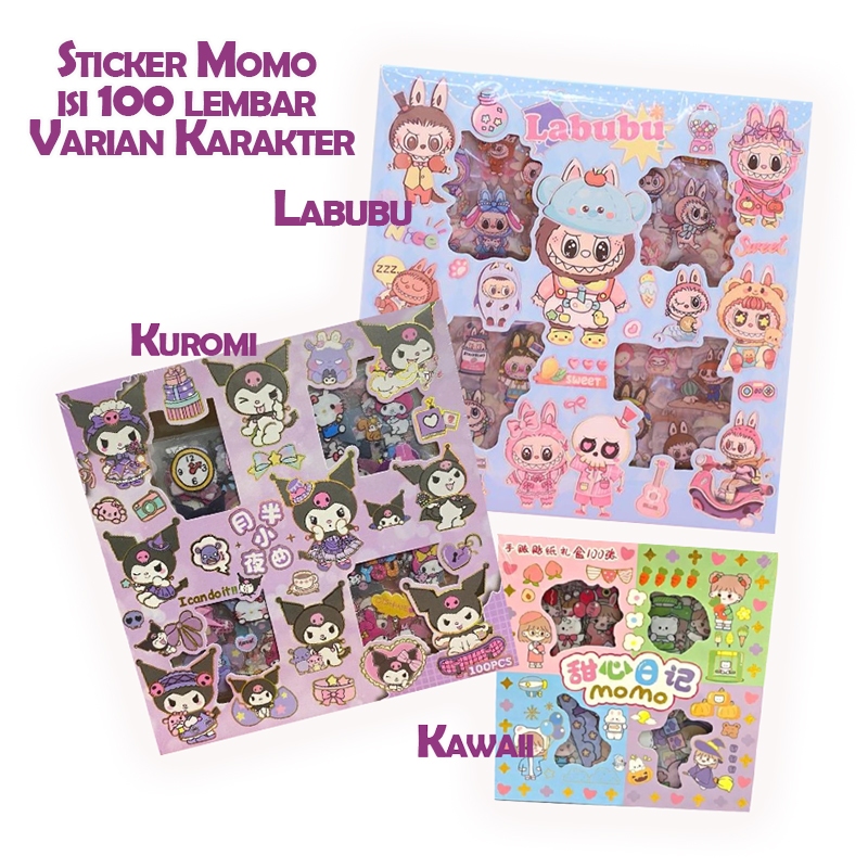 

Sticker Momo isi 100 lembar Varian Karakter