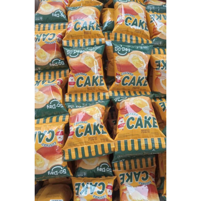 

[[ PAKET 5 PCS ]] GO-DAY CAKE RASA CUSTARD HALAL SNACK 25g
