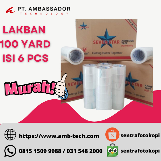 

Lakban Sevenstar Bening 100 yard 1 slop isi 6 roll