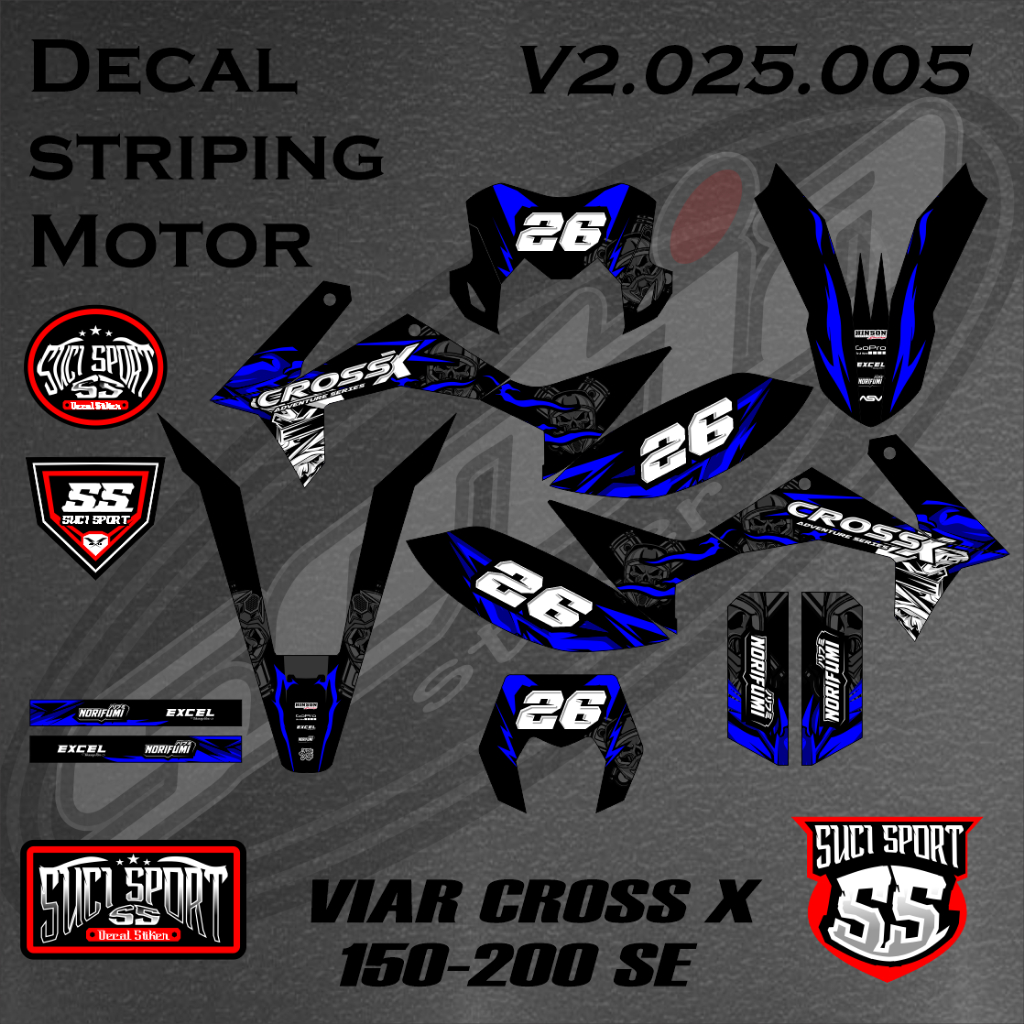 STIKER DECAL VIAR CROSS X 150 SE VIAR CROSS X 200 SE / Decal Viar Cross X 150 (S1.05)