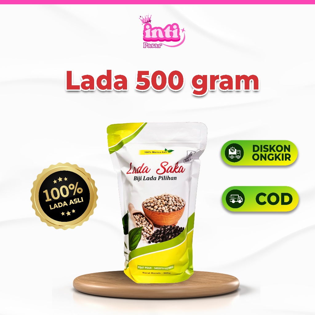 

500Gr Merica Lada Putih Bubuk Ground White Pepper Murni Rempah Bubuk Kualitas Premium SakaJaya [COD]