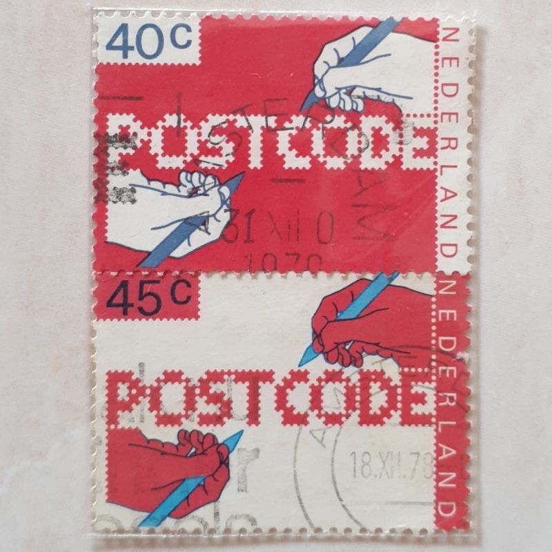 

Perangko Belanda Introduction of The New Dutch Postal Code Tahun 1978 set 2pcs