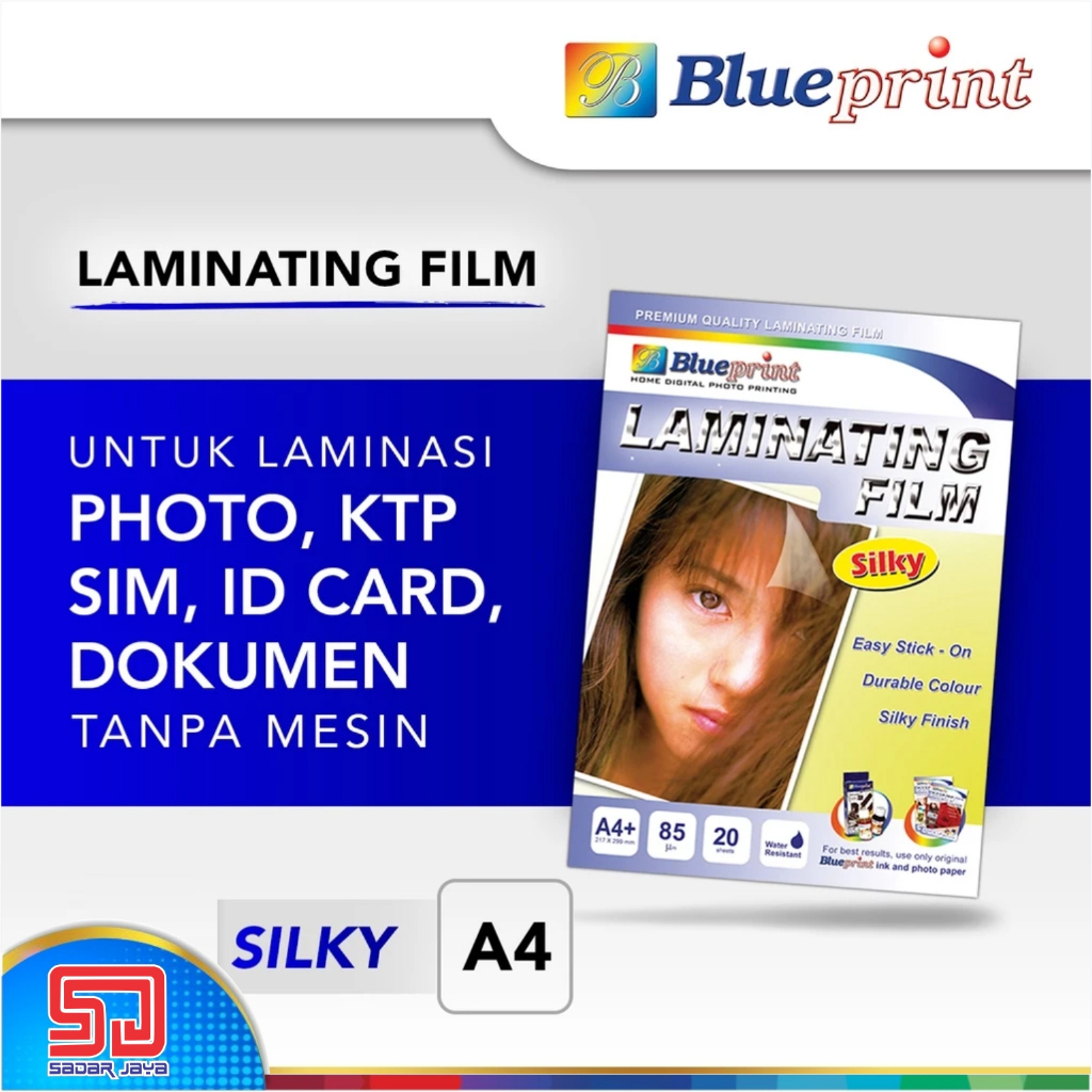 

Blueprint Laminating Film Silky Doff Matte A4 Laminasi Dingin 20 lembar