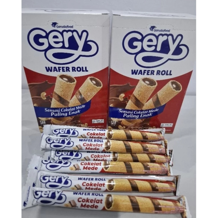 

GERY WAFER ROLL RASA COKELAT MEDE 1 BOX ISI 20 PCS / [Perbox isi 20] Gery Wafer Roll Coklat Mede