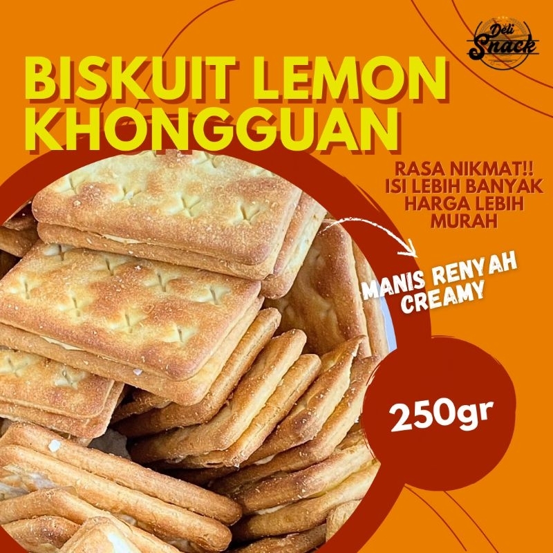 

[250gr] BISKUIT LEMON KHONGGUAN SNACK GROSIR | Delisnack