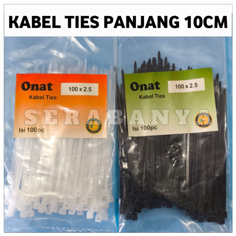 

ONAT KABEL TIES | 100 x 2.5 | WARNA HITAM DAN PUTIH | 100 x 2.5 | TALI TIS PLASTIK PENGIKAT ISI 100 PCS / Nilon Plastik Pengikat