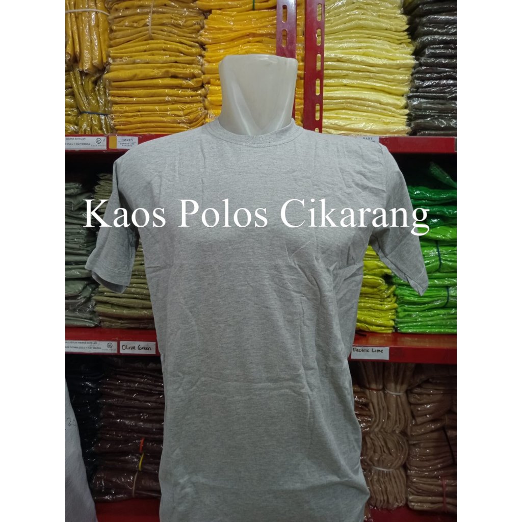 Kaos Polos Cotton Combed 24s Abu Misty Muda Knitto Original | Katun Dewasa Anak S, M, L, XL, XXL-5XL