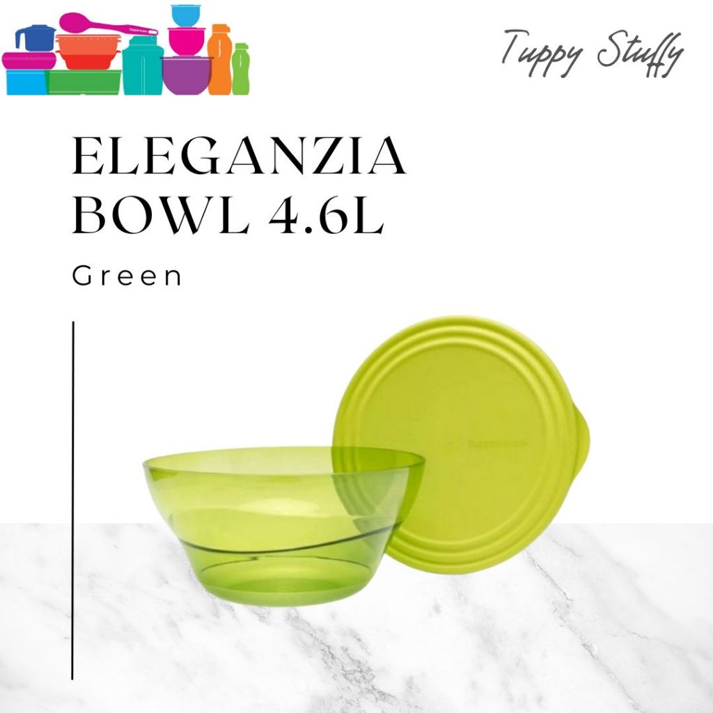 Tupperware Eleganzia Bowl- Green I Wadah es buah crystal kedap aeshtetic, mangkok wadah makanan
