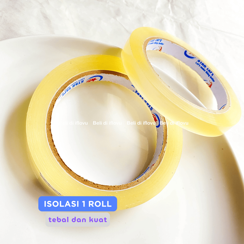 

Isolasi Bening Kecil Tebal 1 Roll | Solatip Bening Transparan