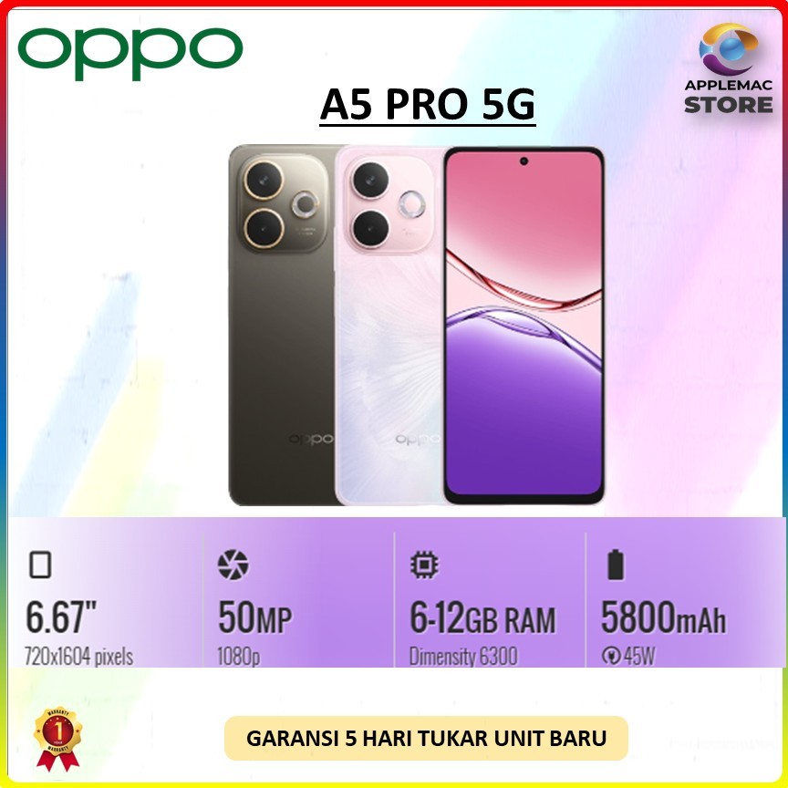 HANDPHONE OPPO A5 PRO 8GB 256GB 5G  6,67 INCH 50MP 5800MAH HARGA PROMO