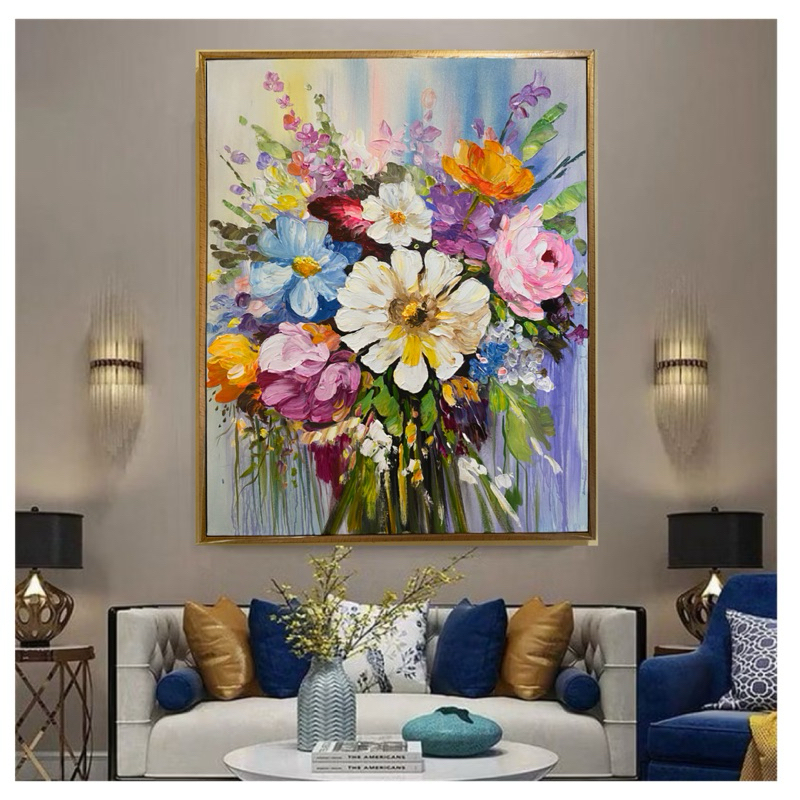 Lukisan Dinding Aesthetic | Lukisan Kanvas dinding | Lukisan Bunga