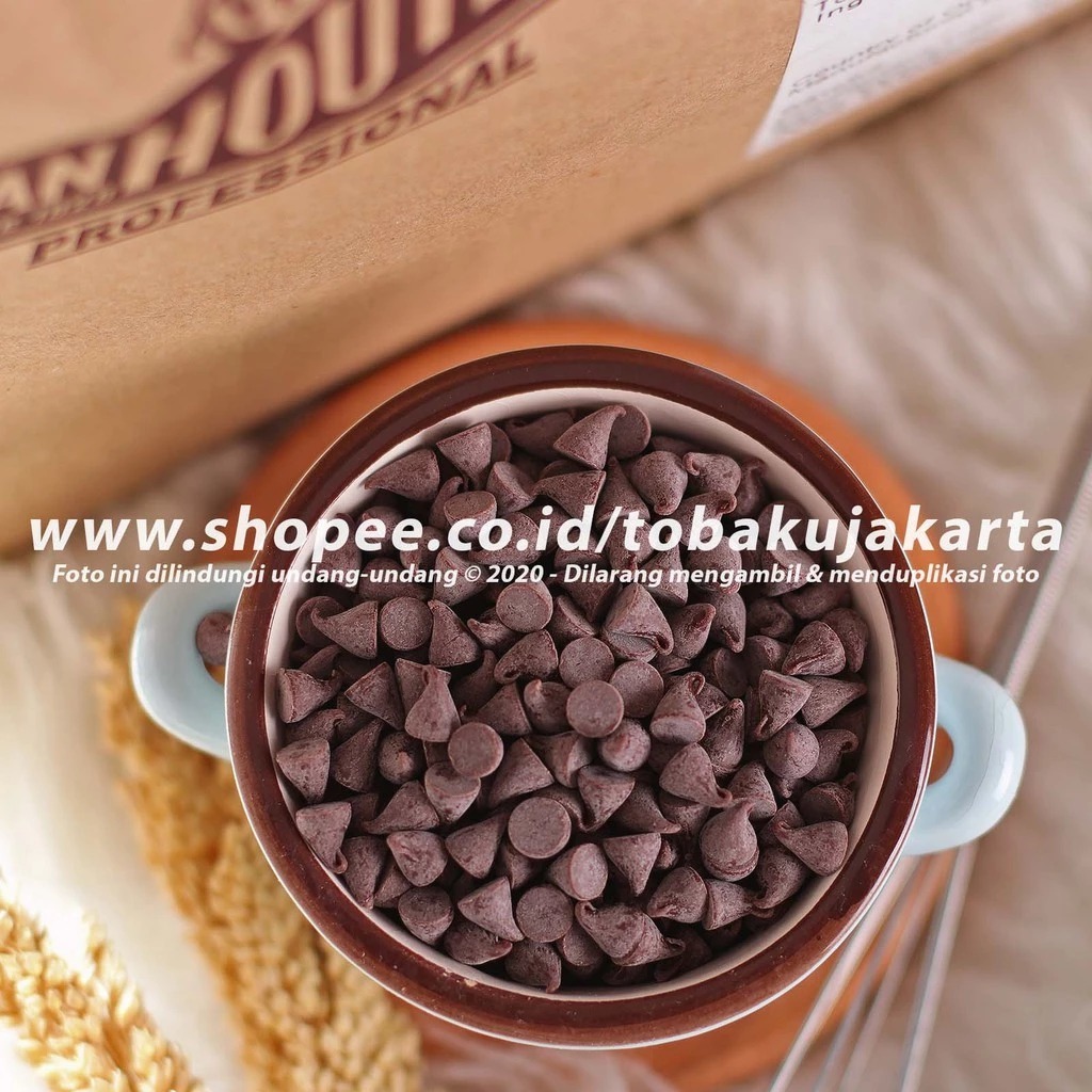 

Van Houten - Chocolate Chips Couverture 37,8% 1kg Repack Chocochip Cokelat Chocochips Coklat Chip Couverture