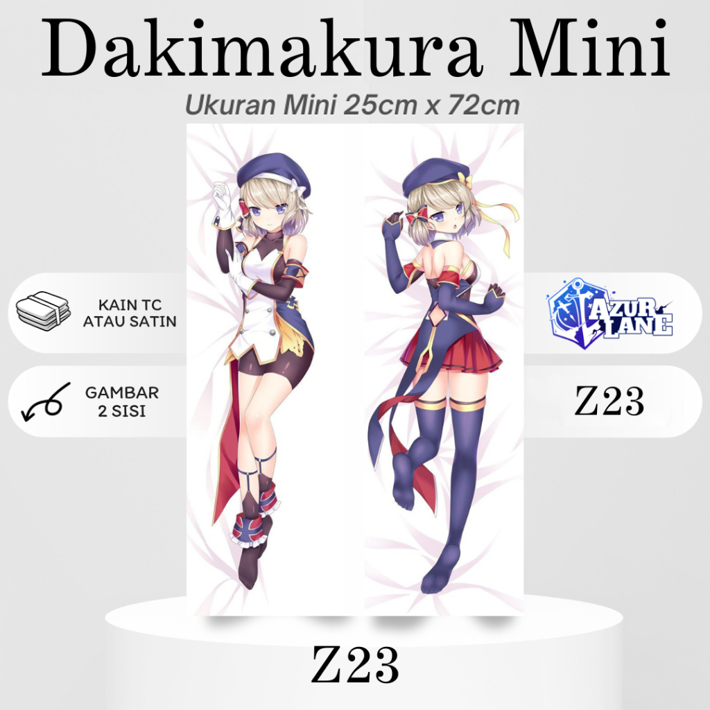 DAKIMAKURA MINI Z23 AZUR LANE Bantal Anime Waifu Mini Z23 Azur Lane