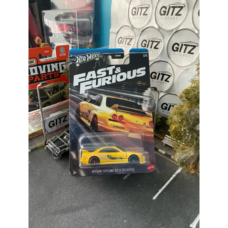 Hot Wheels Nissan Skyline GT-R (BCNR33) seri Fast&Furious Free Protector - Regular Card