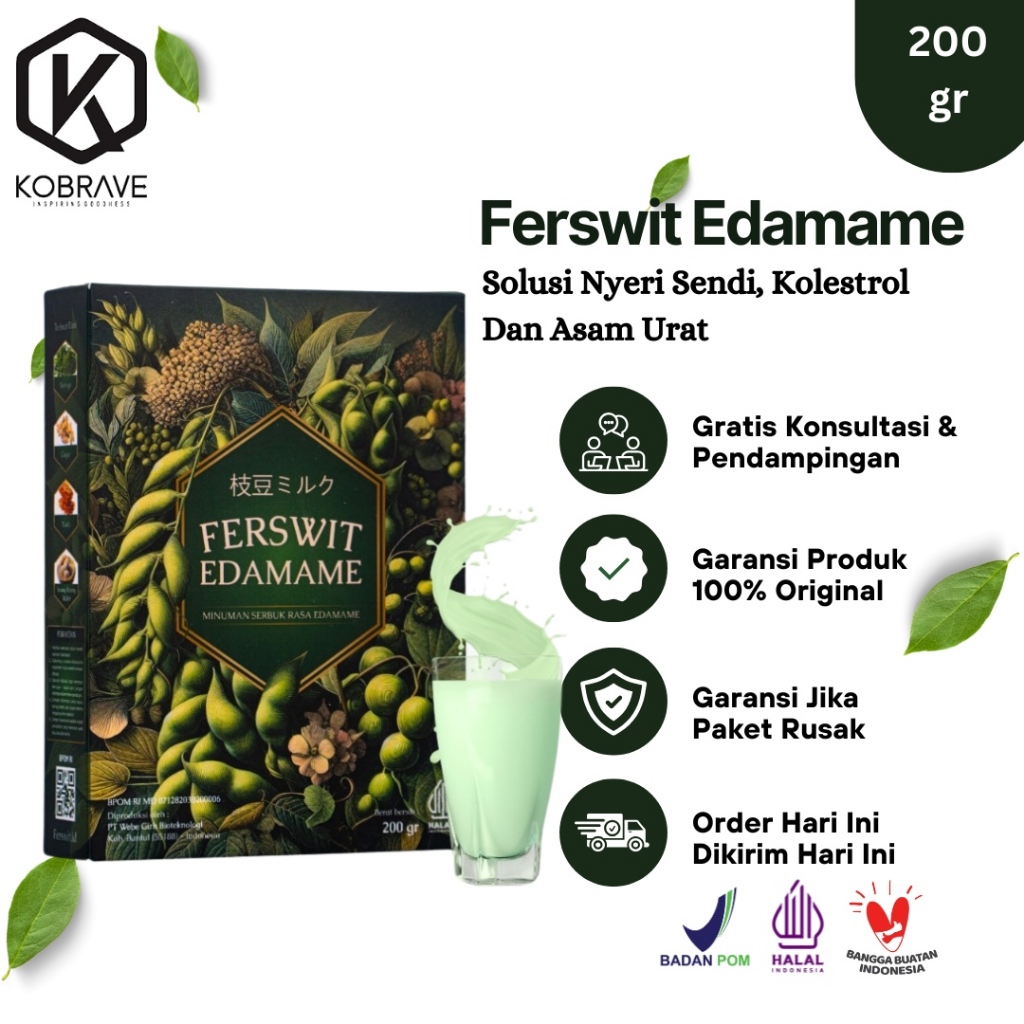 

Ferswit Susu Edamame Jepang Original Solusi Nyeri Sendi Kolestrol Dan Asam Urat 200 gr