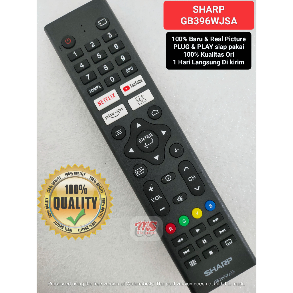 [STOK READY YA..] REMOT TV LED - TV ANDROID - TV DIGITAL. SHARP (TYPE : GB396WJSA)