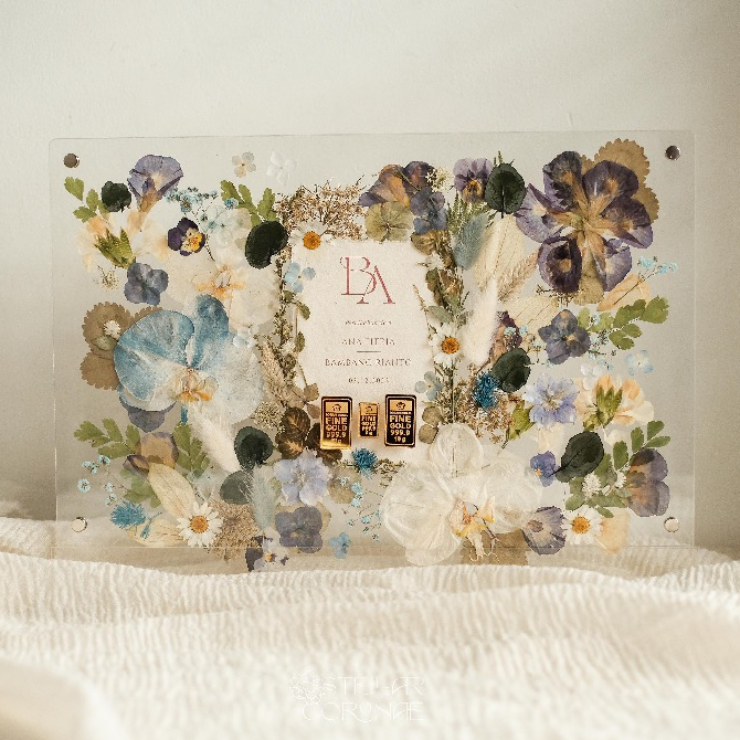 FRAME MAHAR A3 STANDING | MAHAR AESTHETIC PRESSED FLOWERS | MAHAR AKRILIK PERNIKAHAN