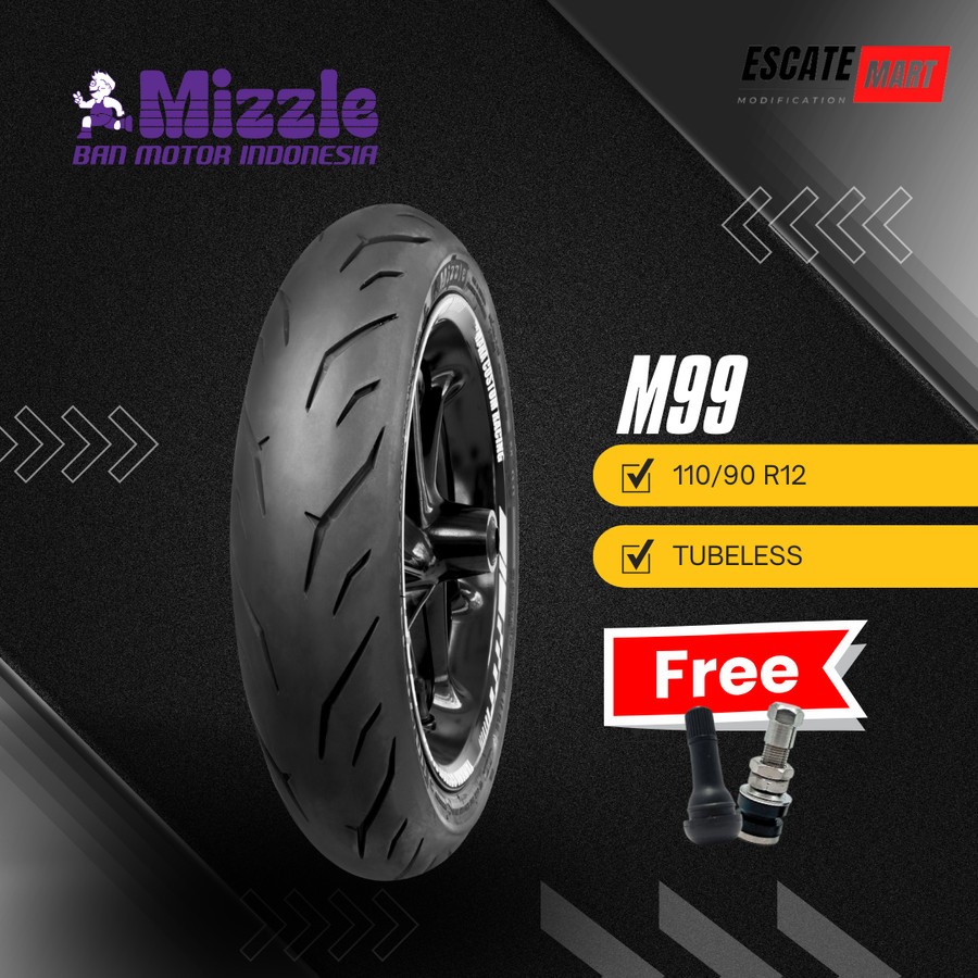 MIZZLE M99 110/90-12 Tubeless - Ban Motor Mizzle M99 110/90 Ring 12 Tubeless