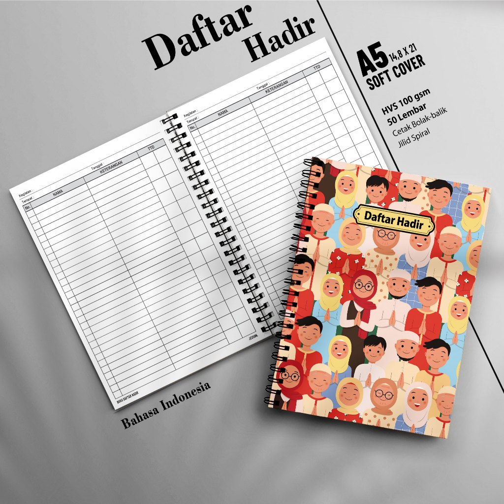 

DAFTAR HADIR A5 Buku Absen Manual