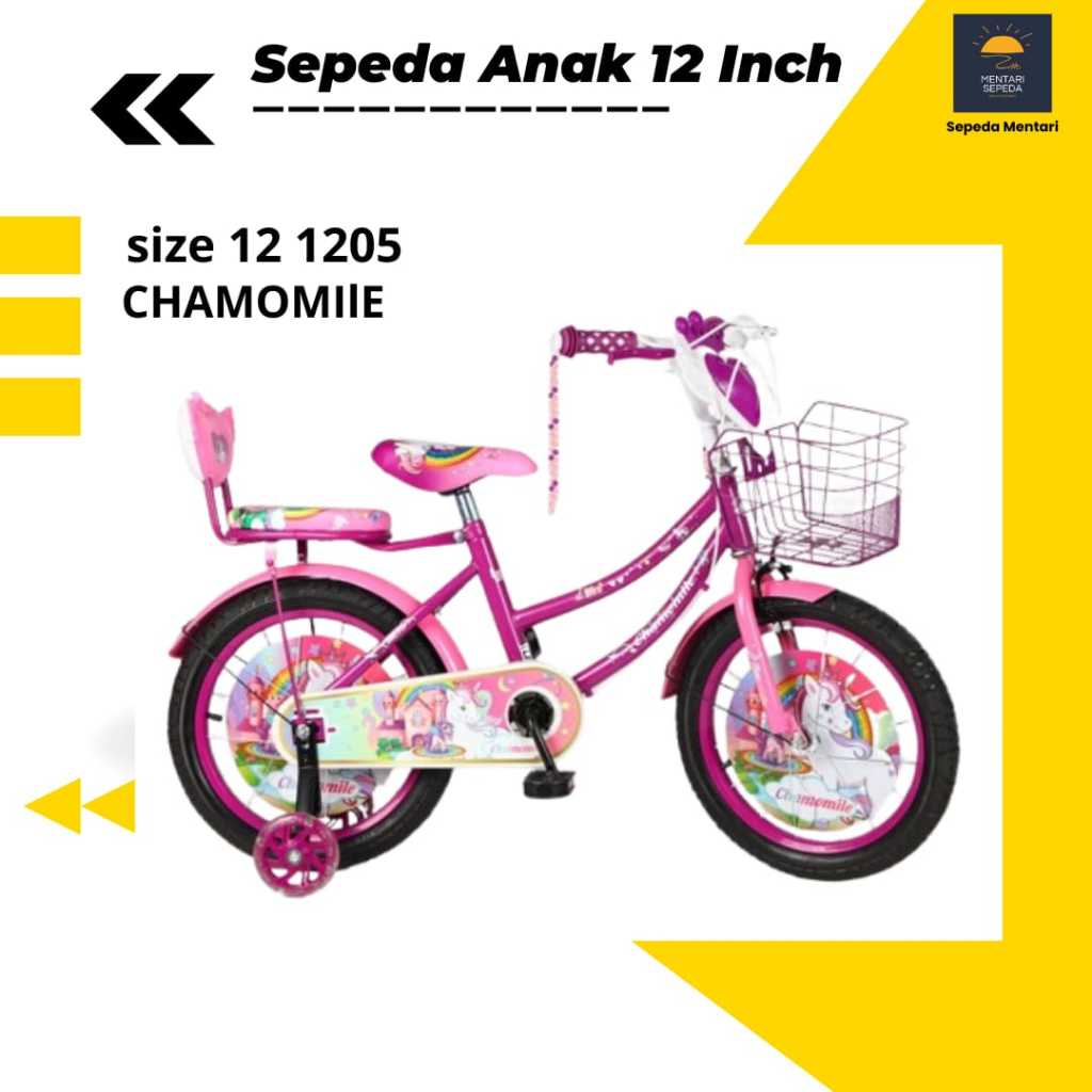 Sepeda 12 16 18 Mini 1205 Chamomile Sepeda Anak Perempuan Keranjang Murah Sepeda Murah / Sepeda Mini