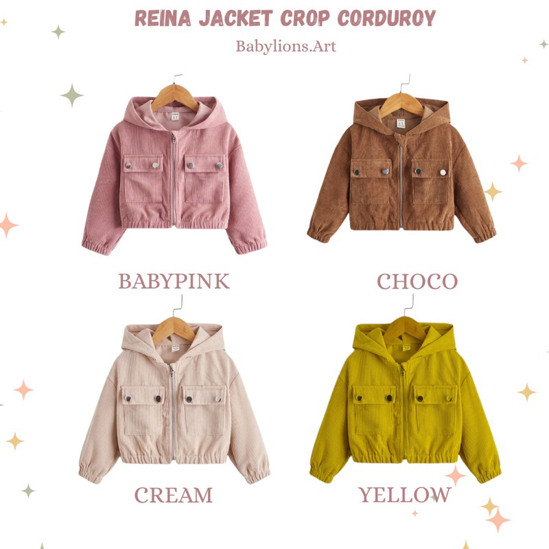 TODDLER JACKET ANAK PEREMPUAN CROP CORDUROY USIA 1-12 TAHUN