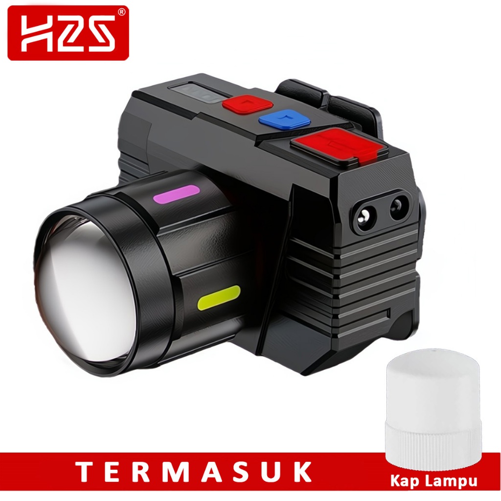 H2S Senter Kepala Cas Sensor Gerak 619 LED Laser Cahaya Putih Kap Lamp HS-YES 619