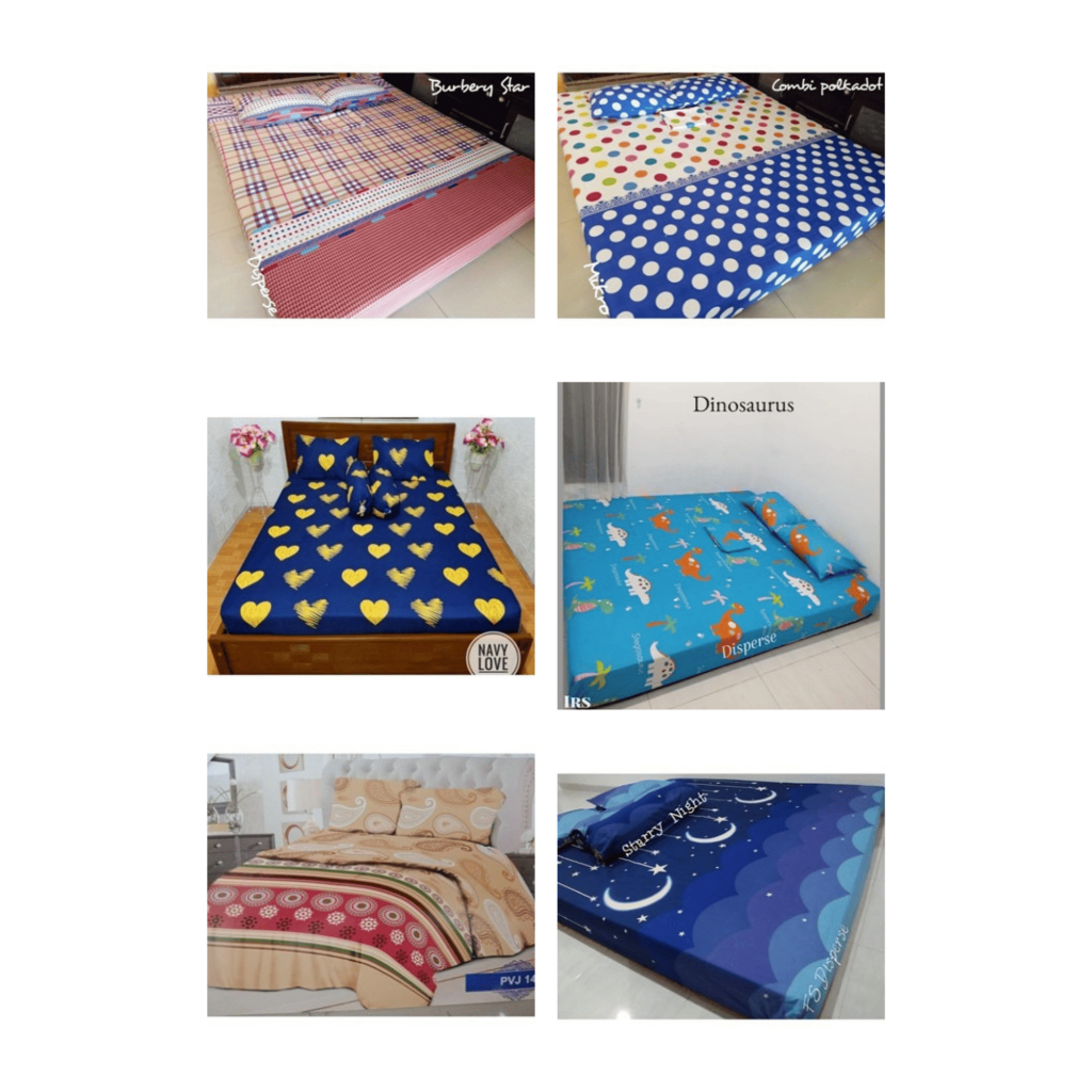sprei homemade motif bahan katun disperse kartun double karet ukuran 120x200 160x200 180x200