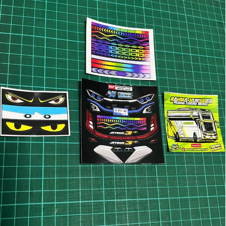 Stiker Miniatur Lampu Bus JetBus 3+ BLUE (BONUS BUS RANDOM)