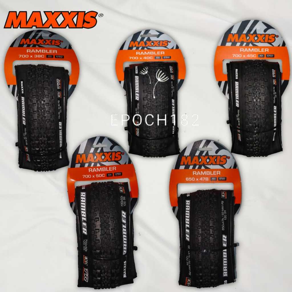 Ban Luar Sepeda Maxxis Rambler 650 x 47B,  700 x 38C, 700 x 40C, 700 x 45C & 700 x 50C Black EXO TR 