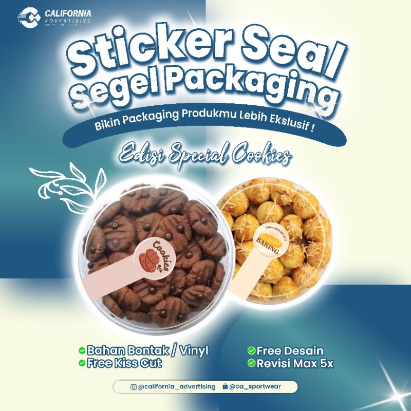 

CETAK STIKER LABEL SEGEL TOPLES BOTOL KUE KERING KEMASAN MAKANAN STIKER SEAL