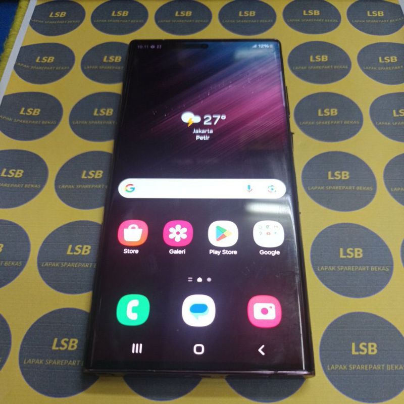 LCD FULLSET FRAME SAMSUNG S22 ULTRA S908 ORIGINAL BEKAS MINUS GARIS