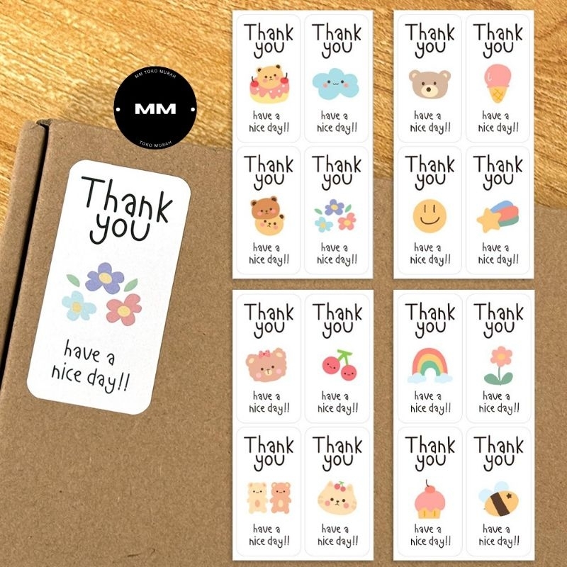 

100pcs stiker thank you stiker tq label box stiker tempelan kotak stiker handmade