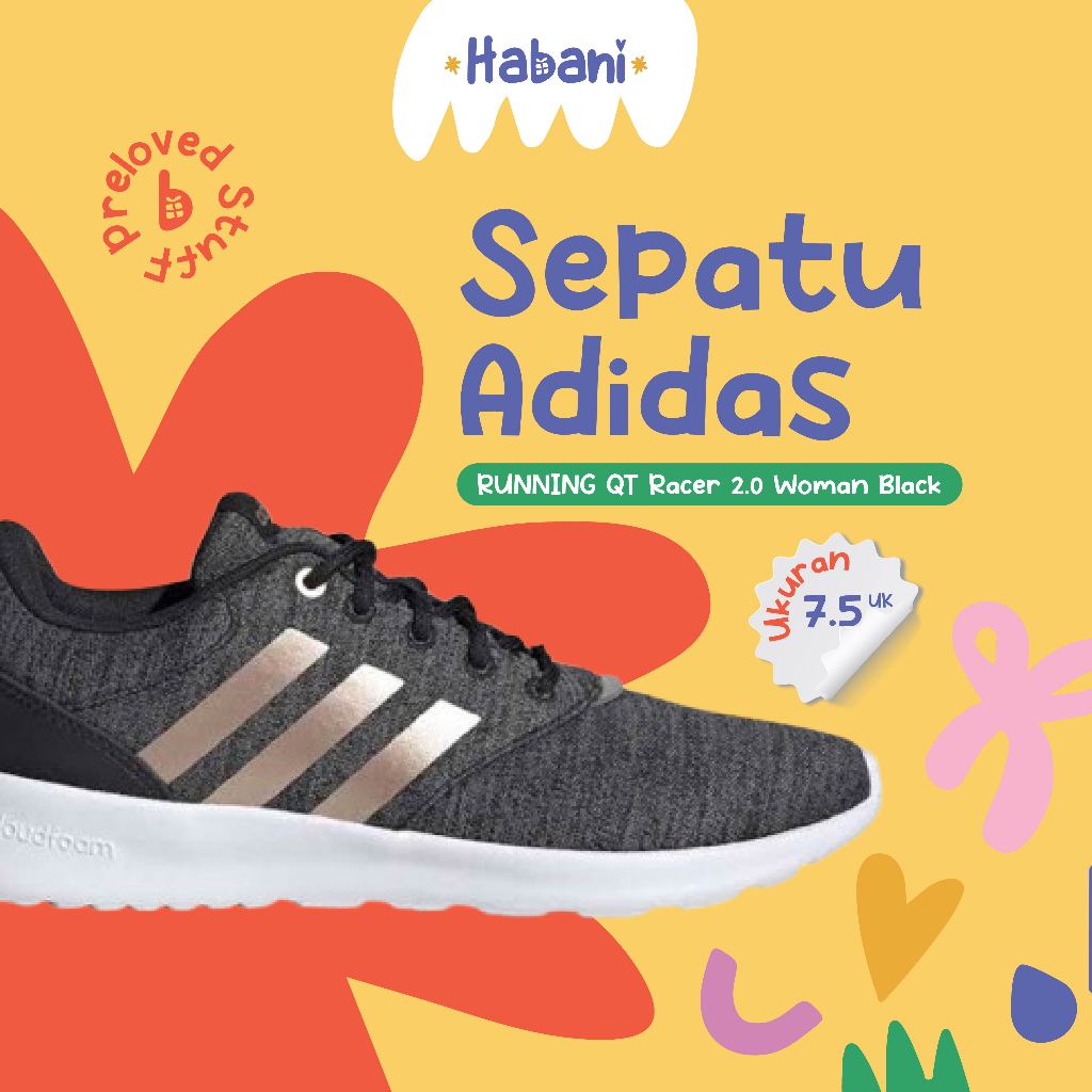 Sepatu Adidas RUNNING QT Racer 2.0 Woman Black