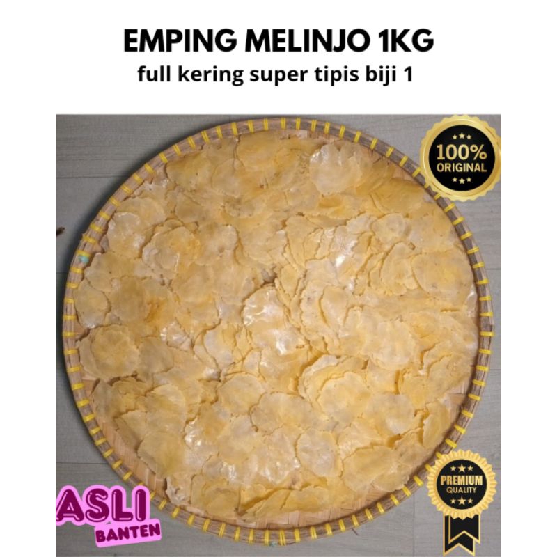 

emping melinjo mentah 1,5 kg full kering super tipis 100% original tanpa campuran