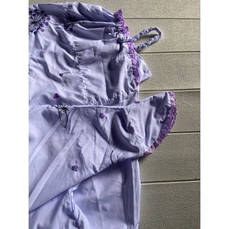 mukena lajuran katun renda rajut