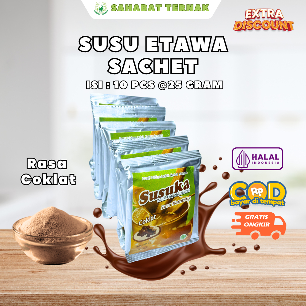 

Susu Kambing Bubuk Susuka Sachet Rasa Coklat