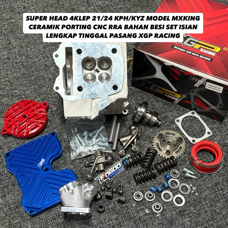 SUPER HEAD 4 KLEP KPH/KHARISMA SUPRA 125 KLEP 4 21/24 FULL SET ISIAN MODEL MX  HEAD MX PNP KPH KHARI