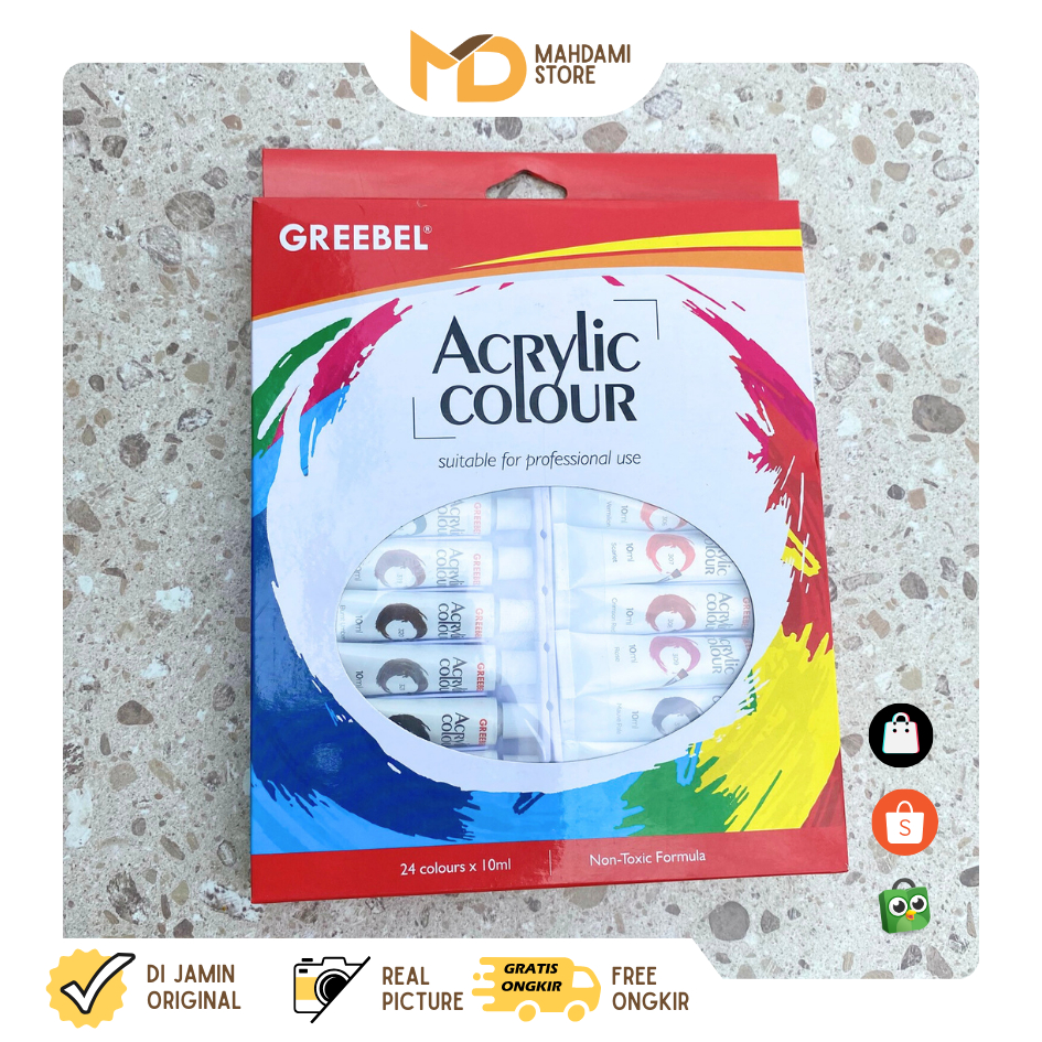 

Greebel - Acrylic Colour 10 ml / Cat lukis Akrilik / Acrylic Paint Color / Cat Melukis