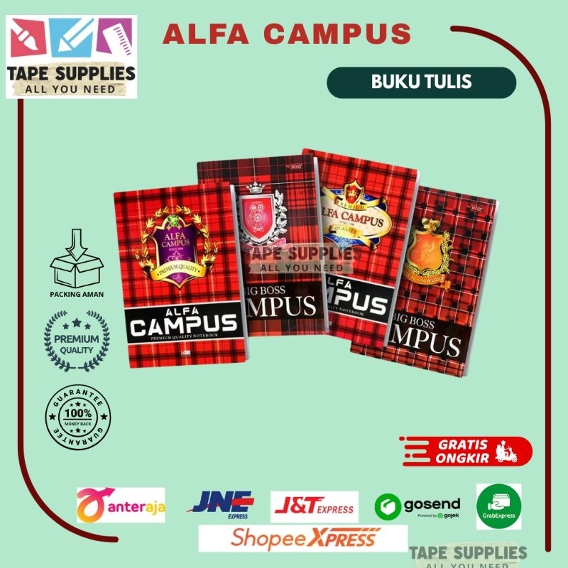 

bib Buku Tulis Alfa Campus 50 Lembar / Alfa Campus 36 Lembar (Isi 10 Pcs) Besar - Kecil