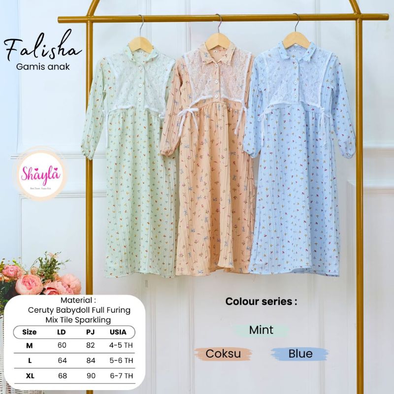 [ ata.id kids ] Falisha Gamis Anak Motif By Shayla