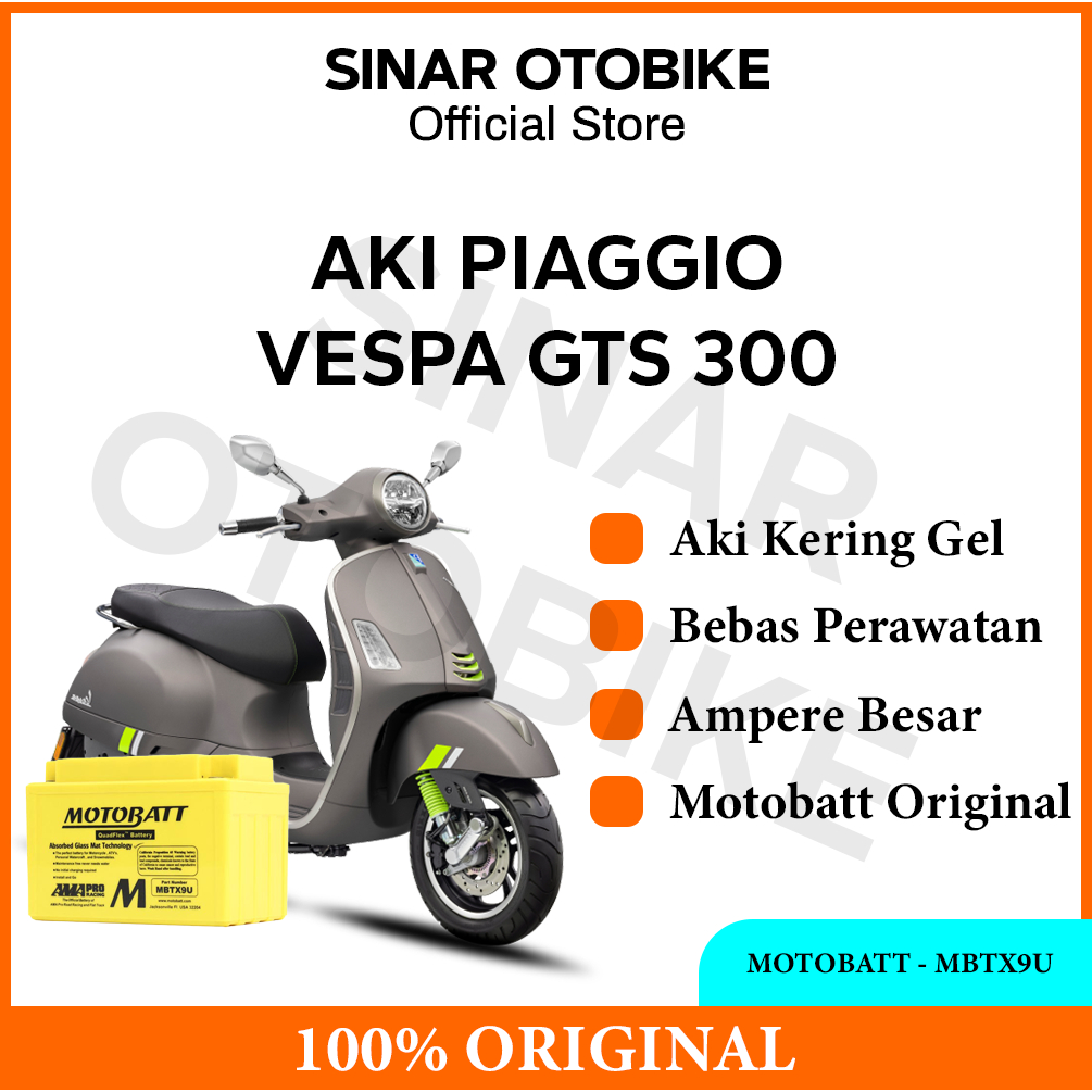 AKI VESPA GTS 300 MOTOBATT - MBTX9U