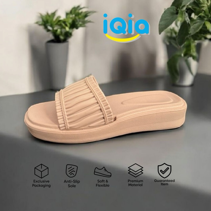 sandal selop wanita terbaru wedges cewe || sandal causal wanita anti air || sandal slide slip on wan