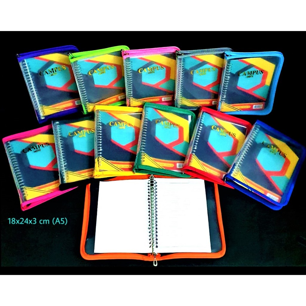 

MAP RING BINDER NOTE A5 SLETING BINDER NOTE 20 RING BESI ZIPPER LOOSE LEAF