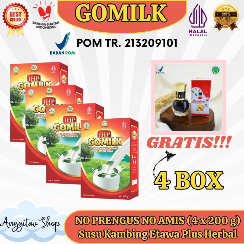 

(Berhadiah Henna Kuku) Susu Gomilk 4 Box Susu Etawa Plus Herbal