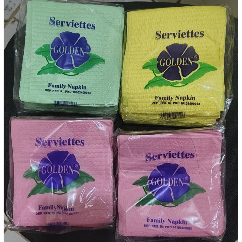 Tisu kue/ tisu piring/ tisu sendok/ tisu golden warna
