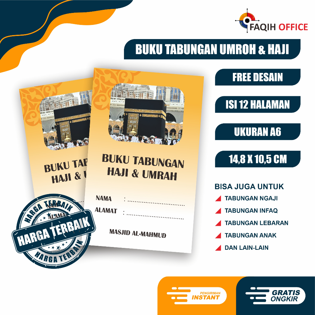 

Buku tabungan UMROH | Buku Tabungan Custom isi 12 Halaman Free desain